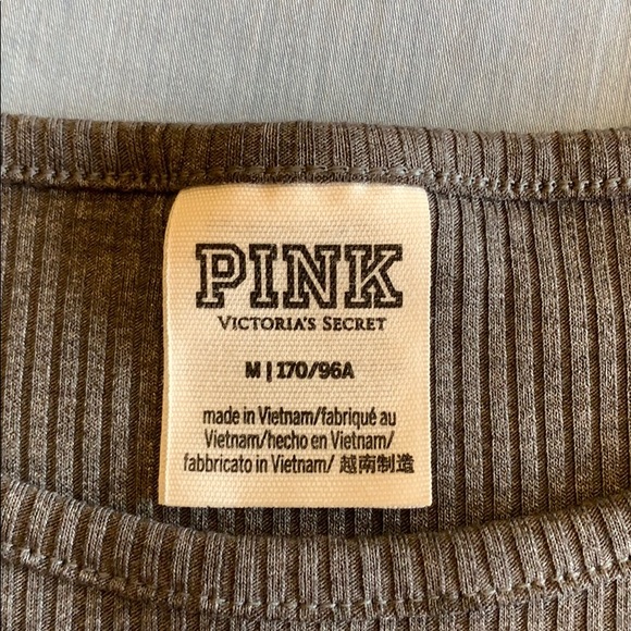 VS PINK Embroidered Grey Cropped Tank - Picture 6 of 7